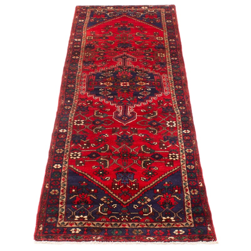 ECARPETGALLERY Hand-knotted Andelz Red Wool Rug - 3'6 x 10'7