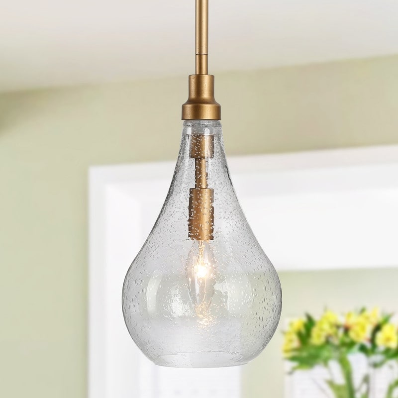 Marro Modern Farmhouse Mini Pendant Seeded Glass Teardrop Islands Lights Kitchen Dining Room