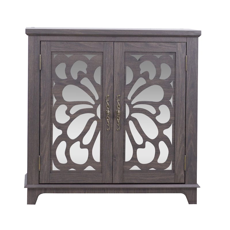 Elegant sideboard with 2 acrylic mirrored doors Sideboard and Buffet