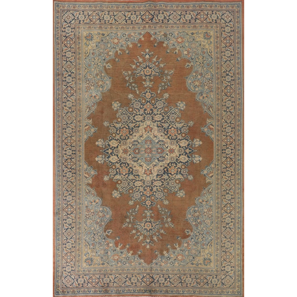 Sarouk Persian Vintage Area Rug Handmade Wool Carpet - 6'11"x 10'3"