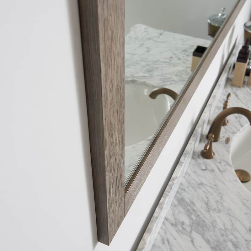 Cortes 60" Bathroom Vanity Barndoor Wall Mirror in Grey