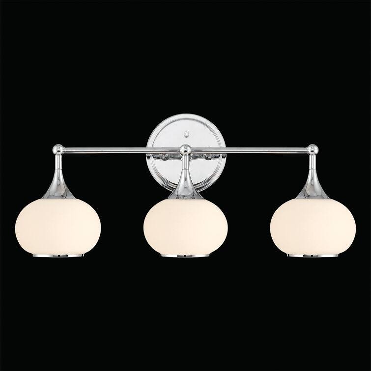 Acroma Aged Brass/Polished Chrome Finish Modern Globe Vanity Light