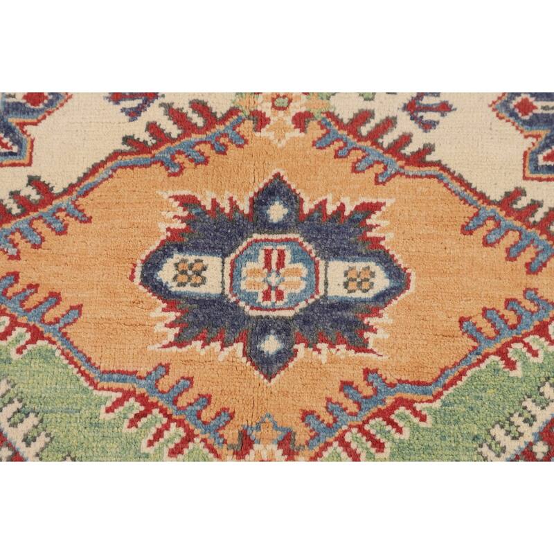 Multi-Color Kazak Oriental Area Rug Handmade Wool Carpet - 4'11" x 6'7"