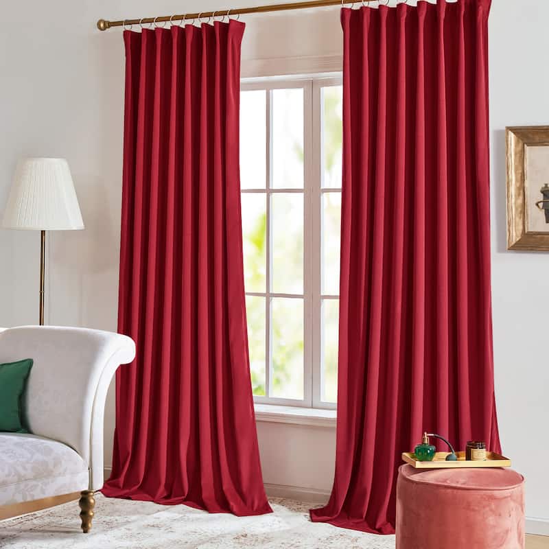 Deconovo Velvet Room Darkening Curtain Panel, Thermal Insulated