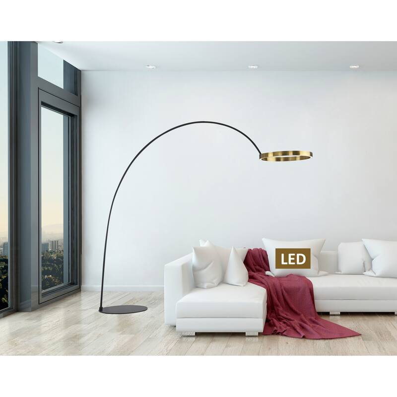 Ring Of Light Unique Geometric 60w 2-light LED Arched Floor Lamp - 82
