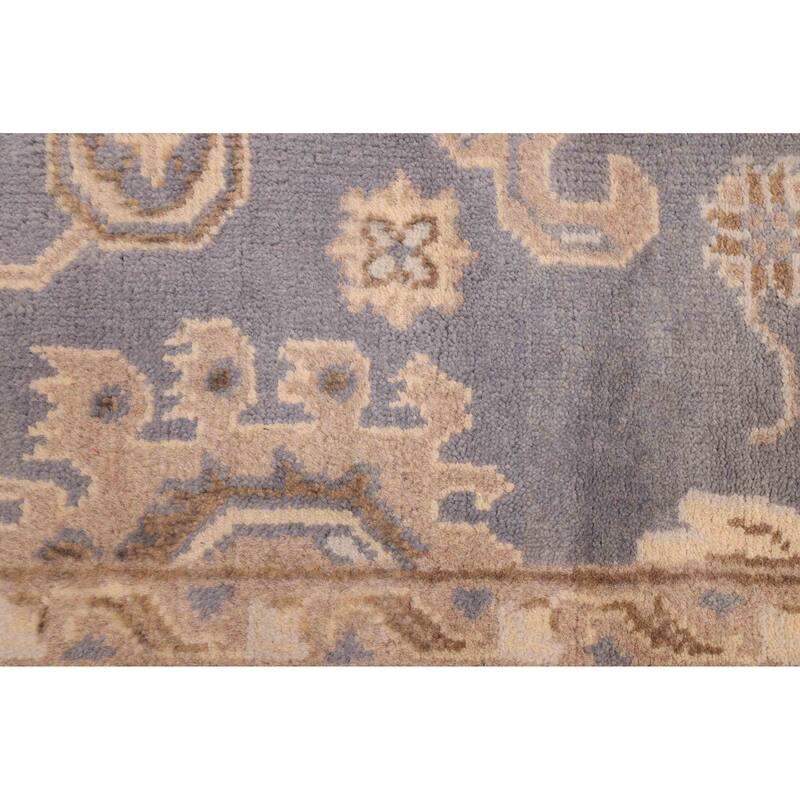 ECARPETGALLERY Hand-knotted Royal Oushak Light Denim Blue Wool Rug - 6'1 x 9'0