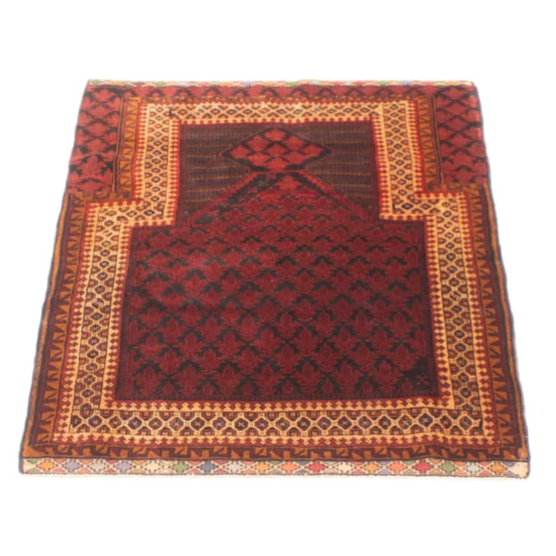 Teimani Burgundy Rug 3'3" x 4'9" - 3'3 x 4'9