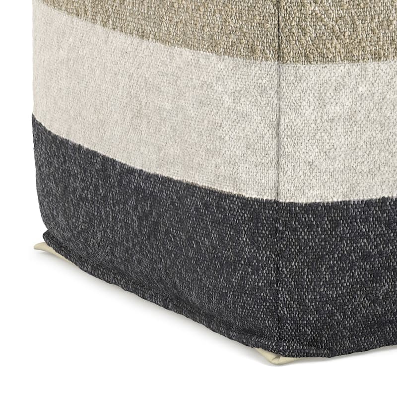 WYNDENHALL Alice 18 inch Wide Boho Pouf in Multicolor Acrylic Fabric & Assembled