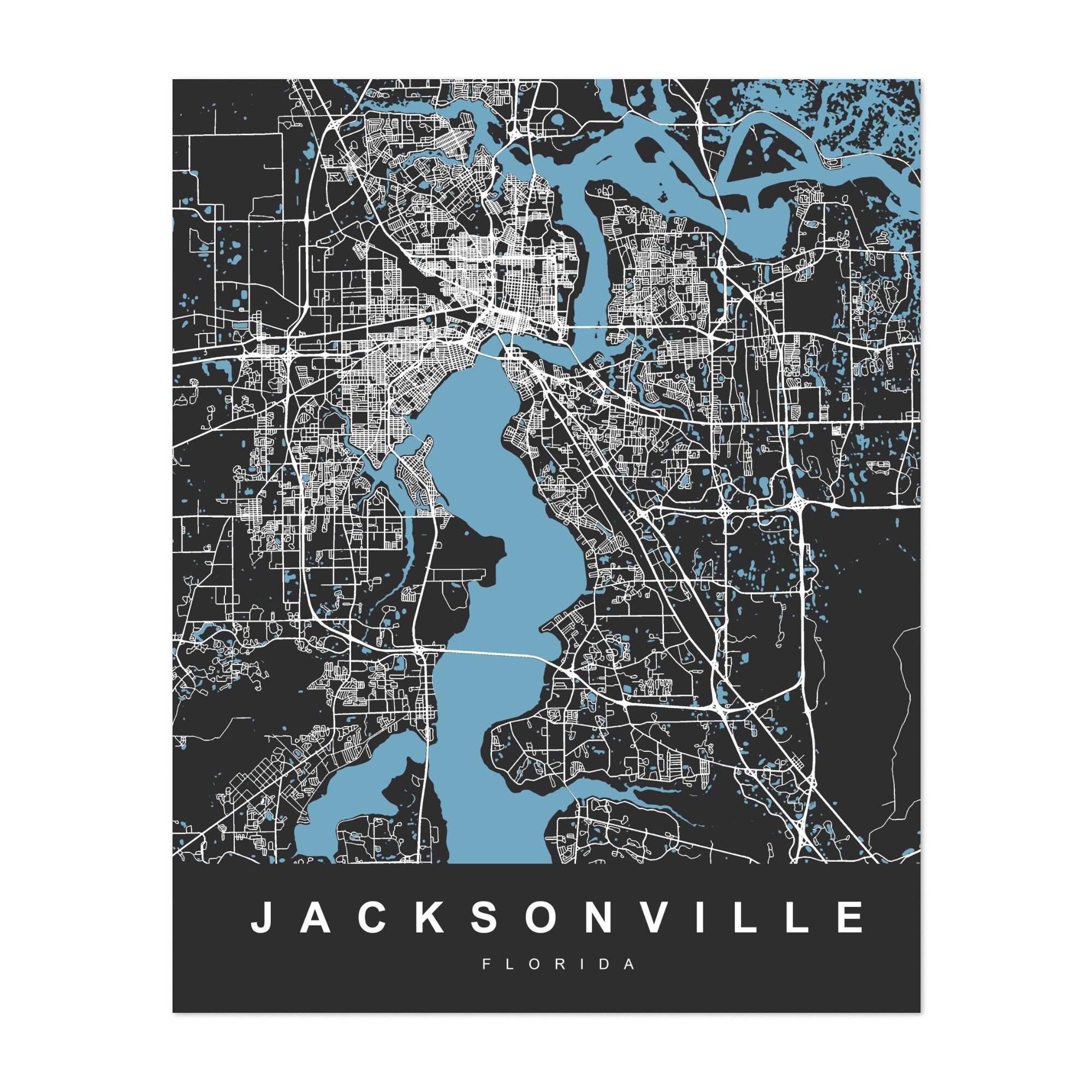 Jacksonville Florida Maps City - Jacksonville Florida Maps City Pattern Patterns Art Print Poster 
