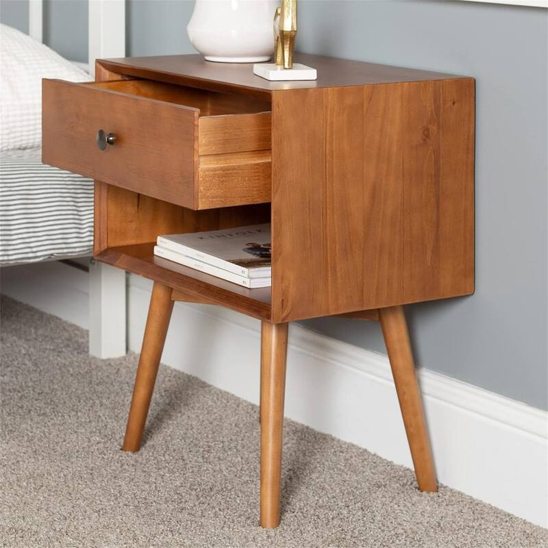 Mid Century Modern 1 Nightstand Bedroom Storage Drawer