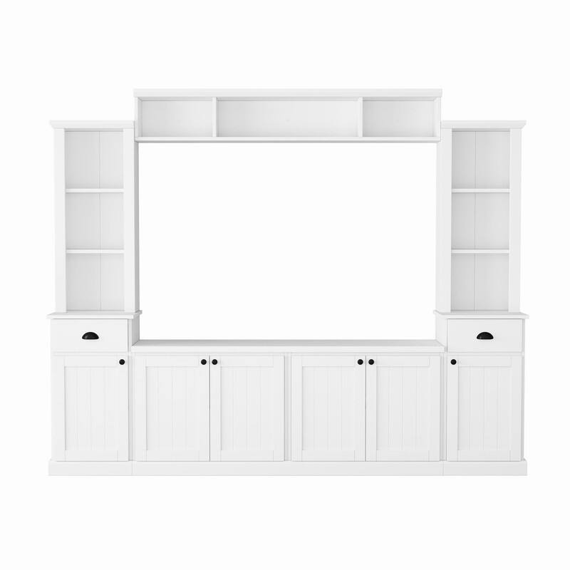 Modern 4-Piece Entertainment Wall Unit Set, Large TV Stand Media Console for TVs Up to 75"
