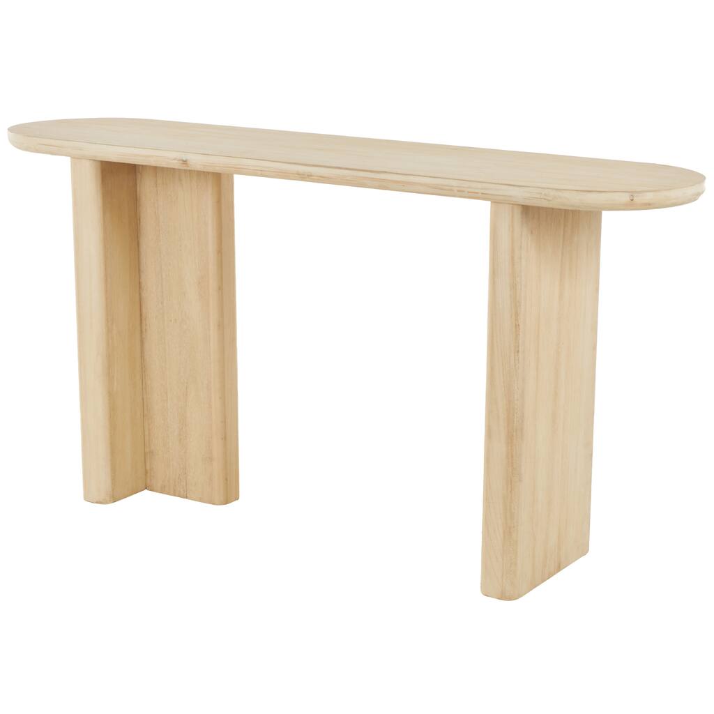 Wood Handmade Console Table - Light Brown - Roche River Decor