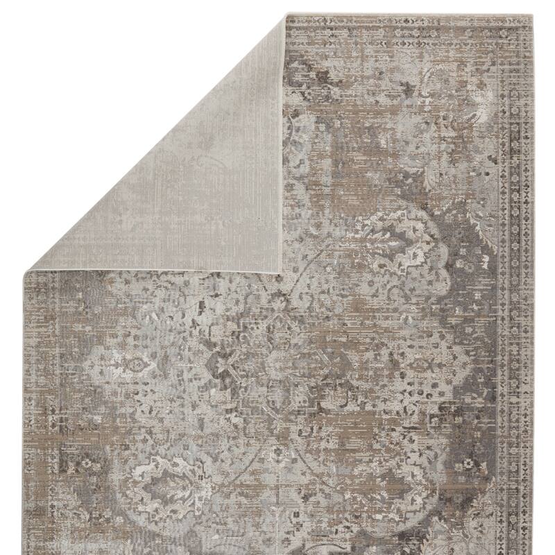 Ginevra Medallion Gray/ Ivory Area Rug