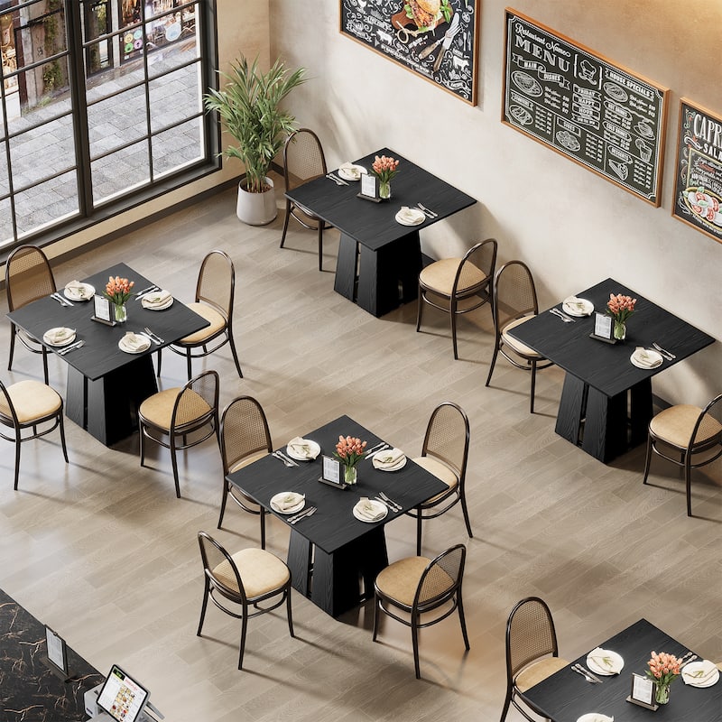 31.5" Rustic Wooden Square Dining Table with Pedestal Base - 31.5 Inch