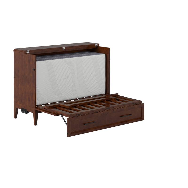 Santa Fe Murphy Bed Chest with Mattress and Built-in Charger