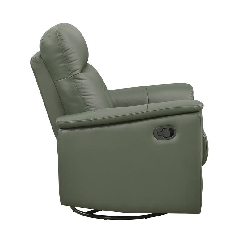 Monte 35.5" Leather Swivel Glider Manual Recliner - 360-Degree Swivel