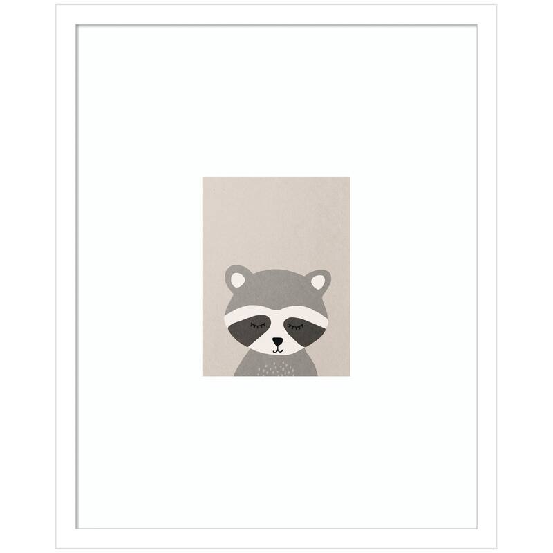 Kate and Laurel Raccoon by July Art Prints Framed Wall Art Print - 17x21