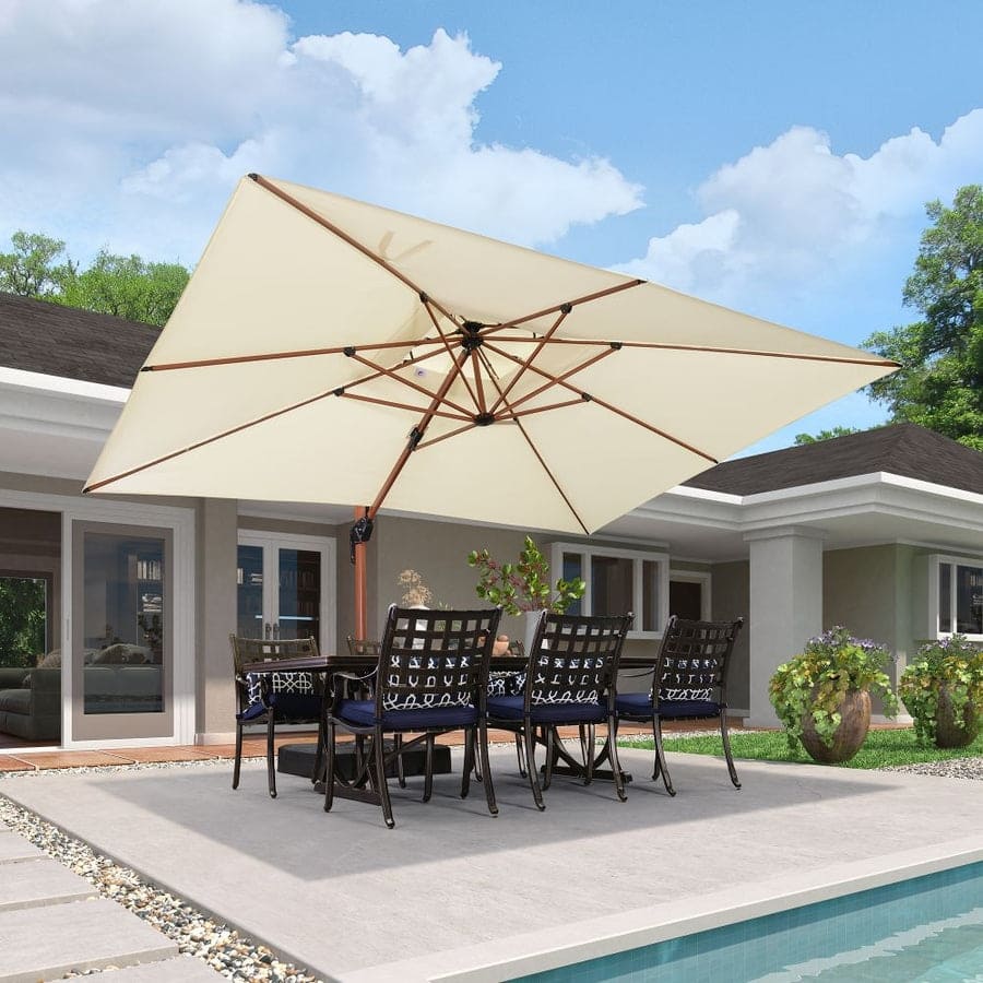 cream cantilever rectangular patio umbrella MPL Shade 9' X 12' Outdoor Umbrellas Designed for ultimate convenience and durability Pellebant 10 x 13FT Outdoor