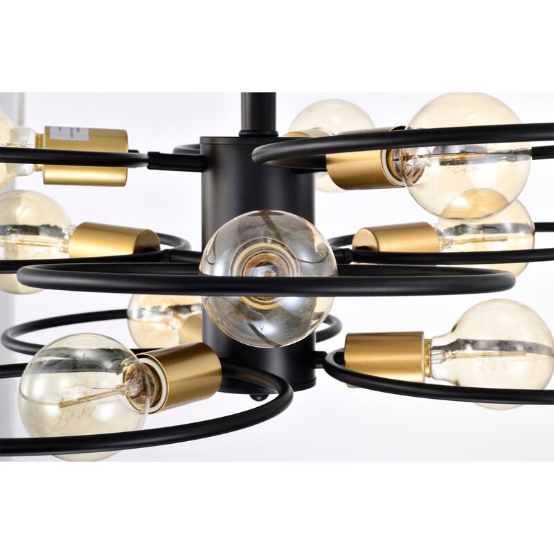 Camilla Semi Flush Mount Ceiling Light Matte Black Finish 9-Light - N/A