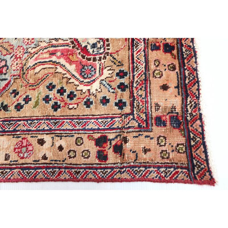 ECARPETGALLERY Hand-knotted Antalya Vintage Dark Red Wool Rug - 7'3 x 9'11