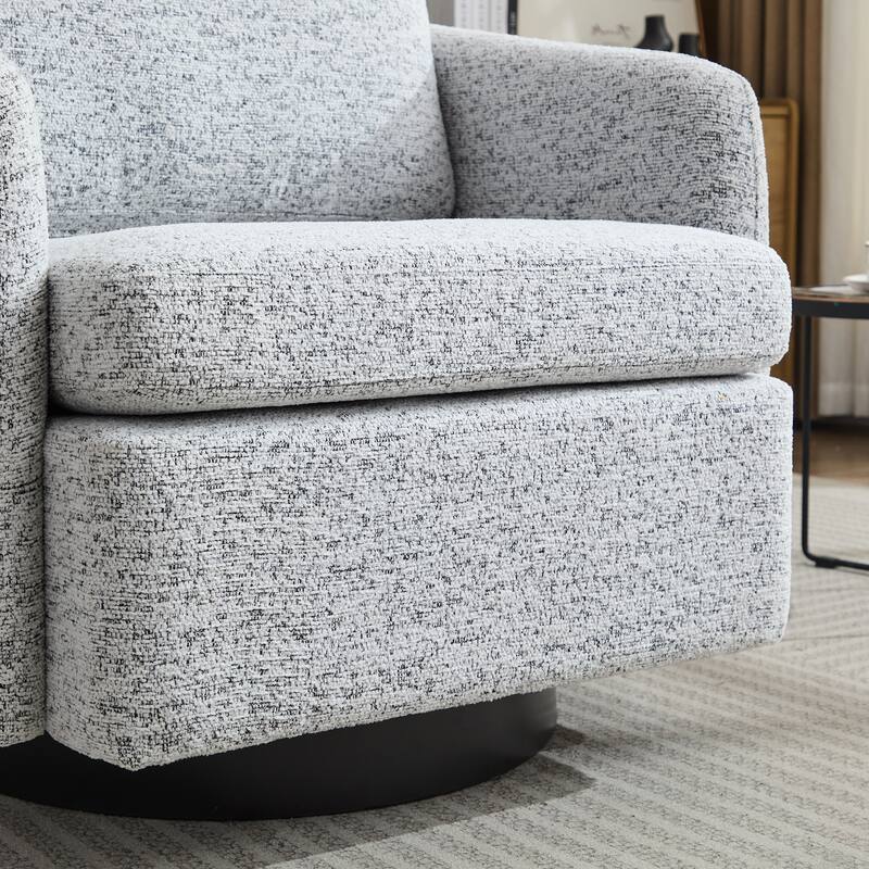 Modern 31.5" Swivel Accent Chair, Chenille Lounge Armchair with Pillow, 360 Degree Swivel Club Chair, Comfy Single Sofa Chair
