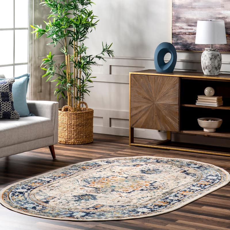 Nuloom Ainsley Distressed Medallion Area Rug