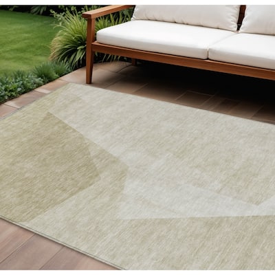 HomeRoots Abstract Transitional Rectangle Outdoor Rug
