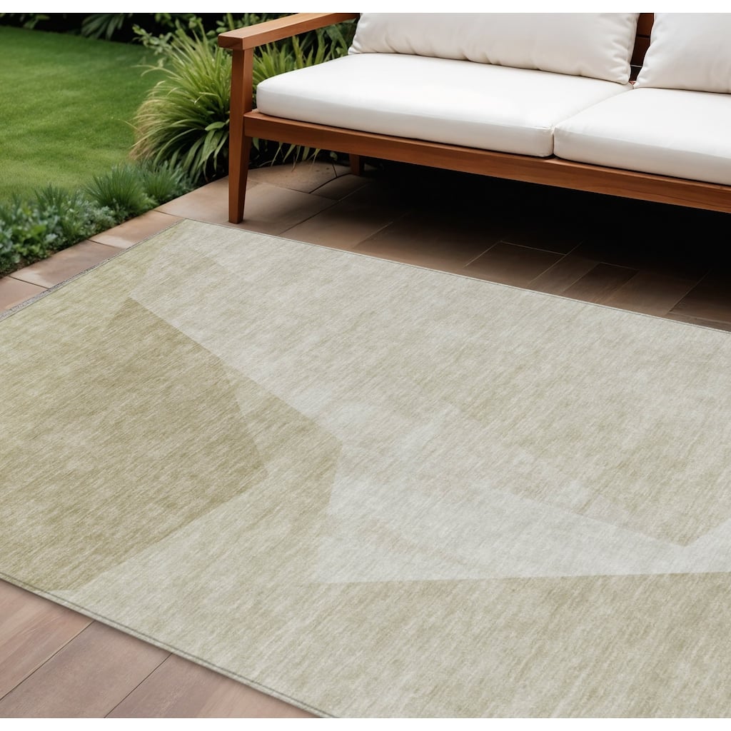 HomeRoots Abstract Transitional Rectangle Outdoor Rug