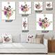 Designart 'Cute Bird In Pink and Purple Flowers' Traditional Large Wall ...