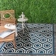 preview thumbnail 45 of 79, SAFAVIEH Courtyard Carolee Indoor/ Outdoor Patio Backyard Rug 2'7" x 5' - Navy/Beige