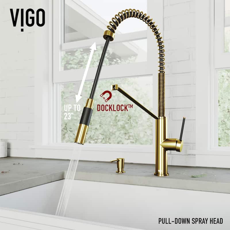 VIGO Livingston 24" H Single Handle Pull-Down Sprayer Kitchen Faucet