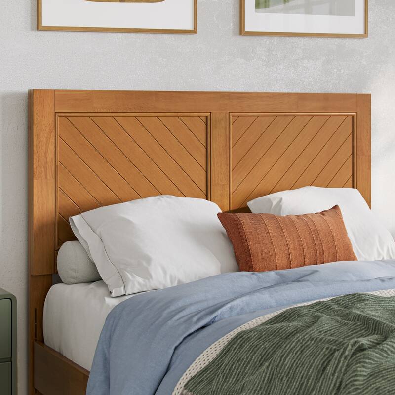 AFI Canyon Wood Headboard with Attachable Charger - Light Toffee - Full