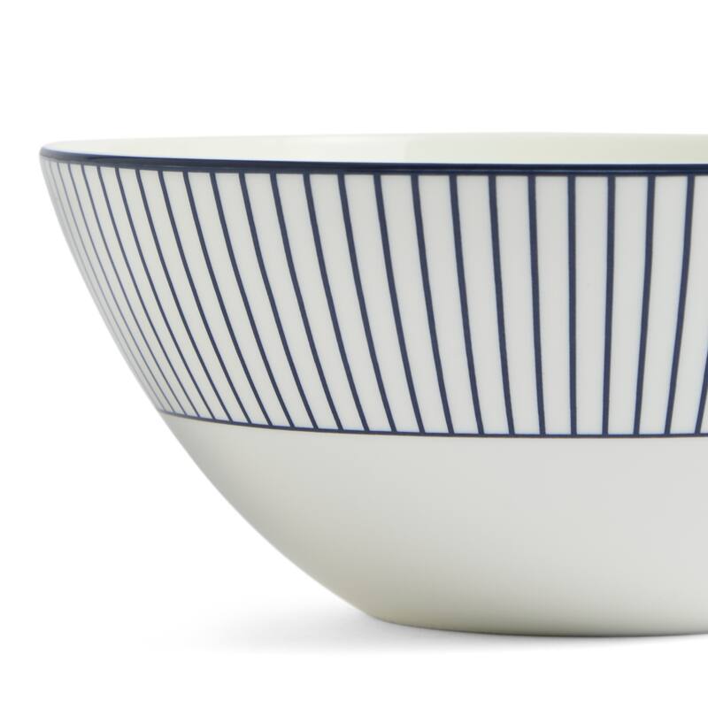Wedgwood Gio Blue Cereal Bowl 6.2in, Pinstripe White