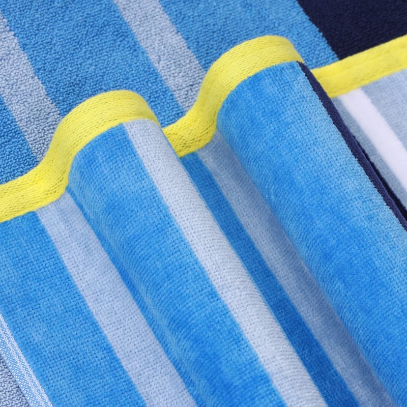 Superior Mira Striped Cotton Velour Terry Large Oversized Beach Towel