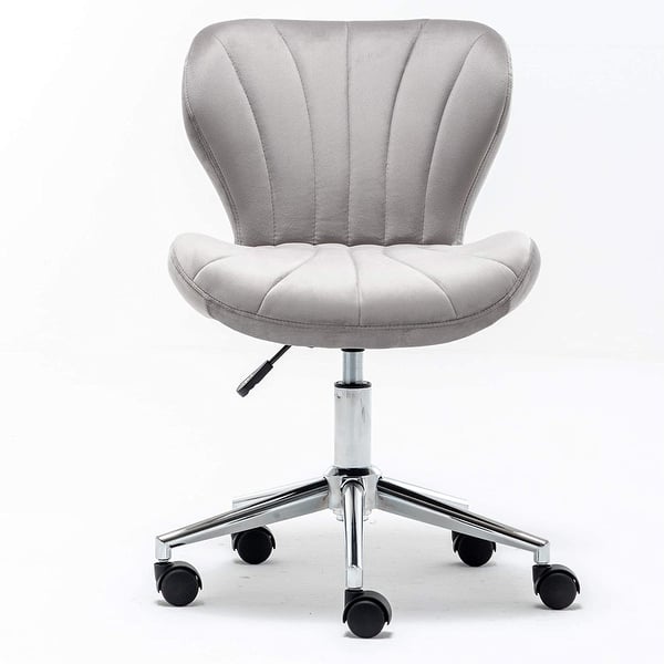 slide 3 of 6, BTEXPERT Vanity Plush Velvet Workplace Meeting Conference Makeup Desk Chair Upholstered Home Office Chair Grey