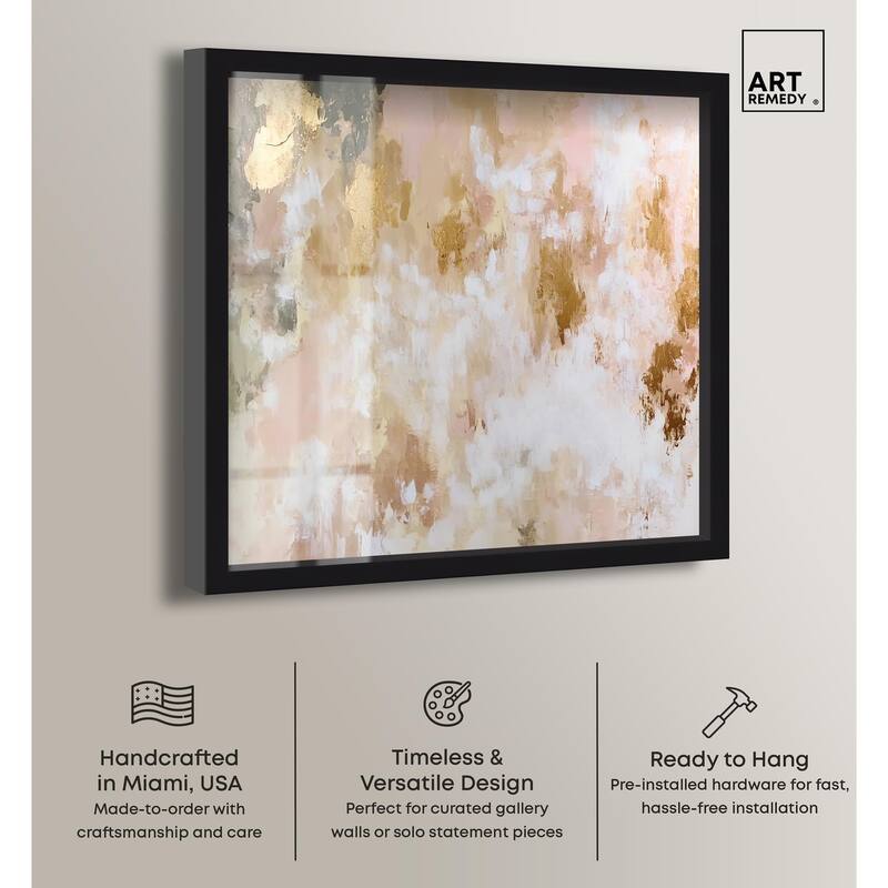 Golden Glimmer Gesture III Shadowbox by Art Remedy