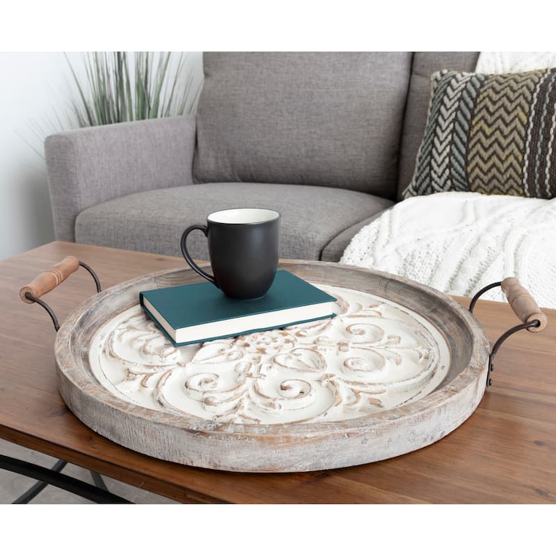 Kate and Laurel Hillrose Wood Decorative Tray - 21x18