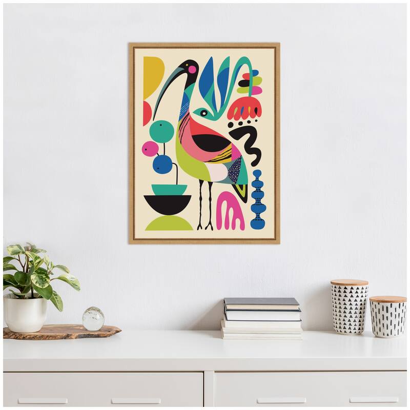Kate and Laurel Ibis by Rachel Lee Framed Canvas Wall Art Print