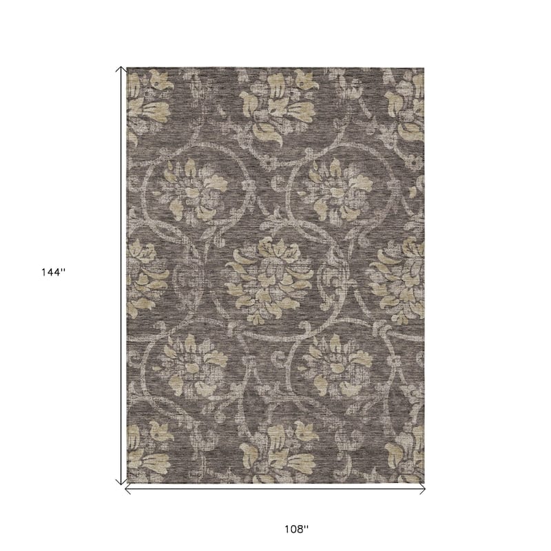 HomeRoots Floral Traditional Rectangle Outdoor Rug