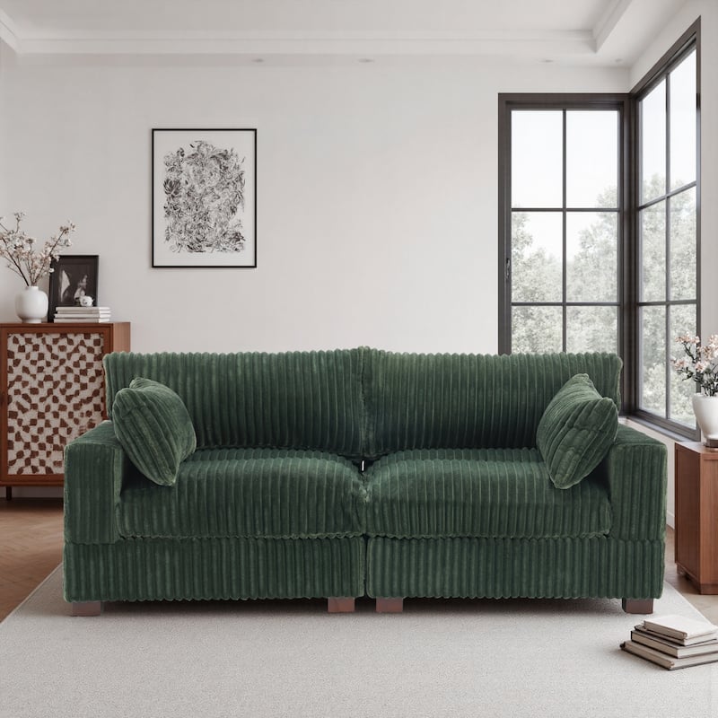 80"Plush Upholstery Loveseat Modular Sofa Couch