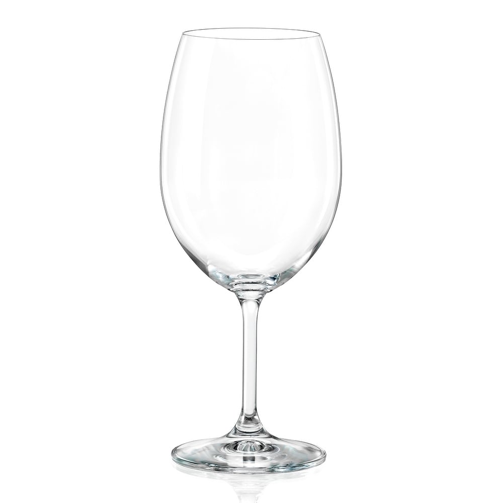 Classic Touch Set of 6 Smoked Square Shaped Wine Glasses, 8.5H