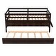 preview thumbnail 34 of 50, Elegant Low Loft Bed Twin Size with Trundle, Full Safety Fence, Climbing ladder and Storage Drawers, Solid & Sturdy, White