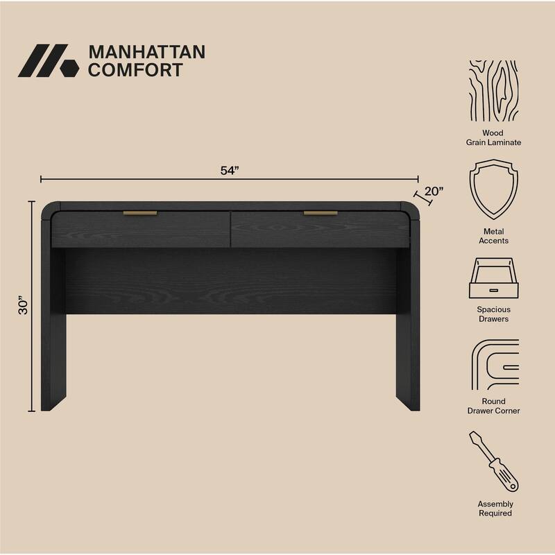 Manhattan Comfort Grace 54 Inch Office Desk