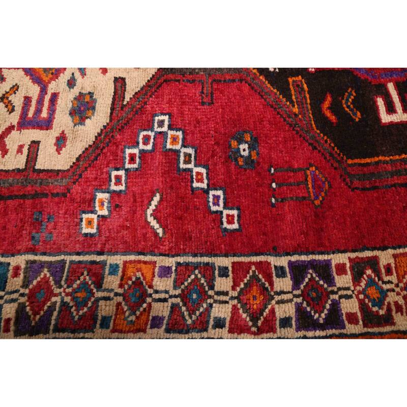 ECARPETGALLERY Hand-knotted Melis Vintage Red Wool Rug - 4'4 x 10'6
