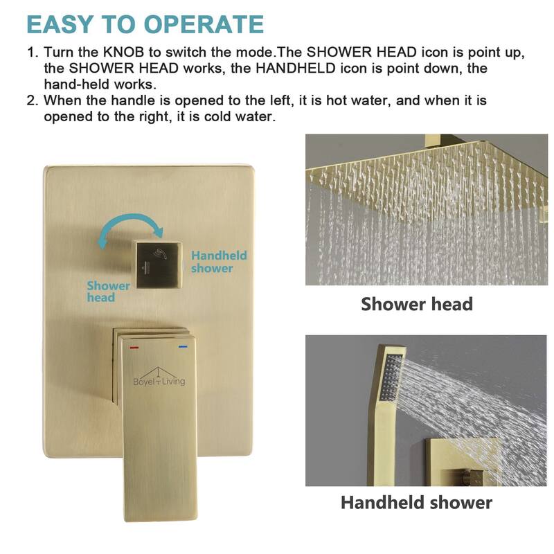Proox 10" ORB Rainning Shower Wall Mounted with Pressure Balancing Valve - 10 inch