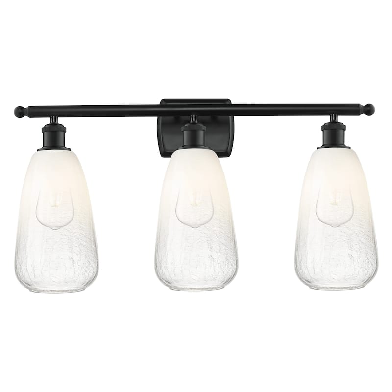 Innovations Lighting 516-3W-14-26 Brookhaven Almond Vanity Brookhaven - Matte Black / Opal