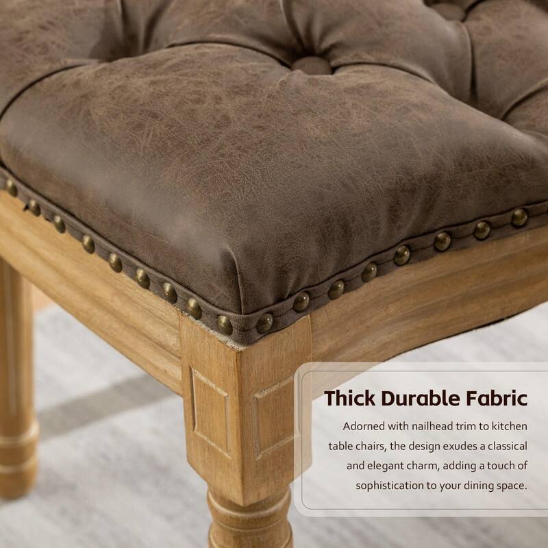 Upholstered French Style Nailhead Dining Chairs(Set of 4)