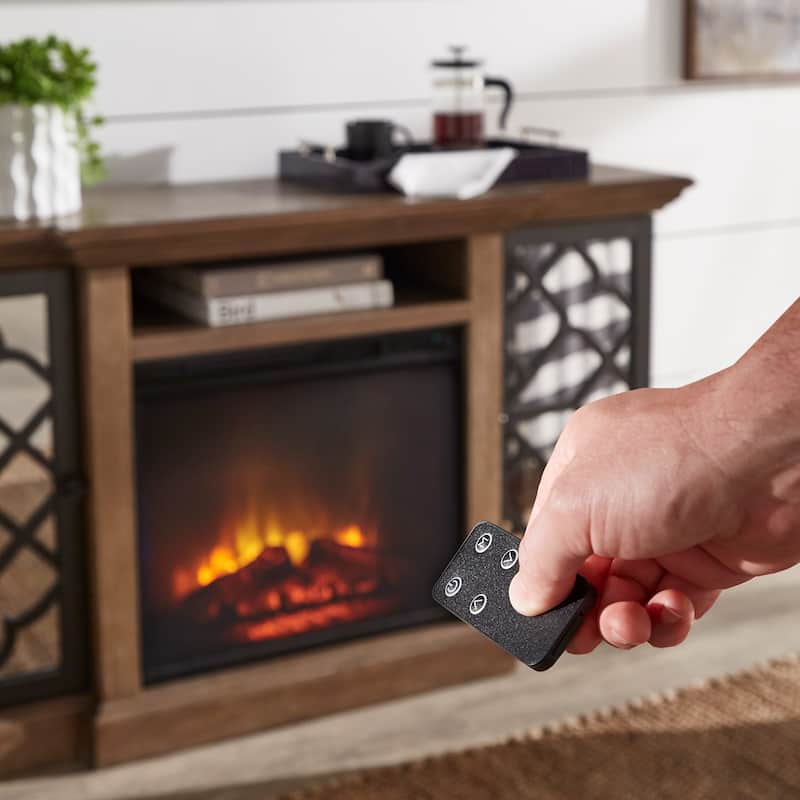 Zurich Wood Black Metal Electric Fireplace by iNSPIRE Q Modern
