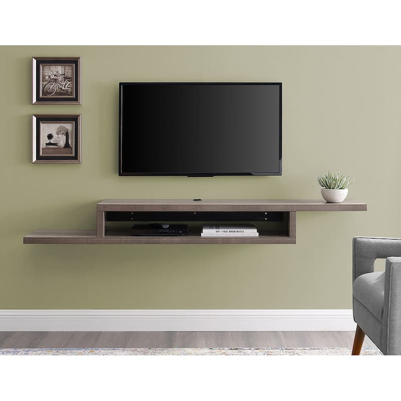 Asymmetrical Wall Mounted TV Console Entertainment Center Wall Decor Shelve Storage