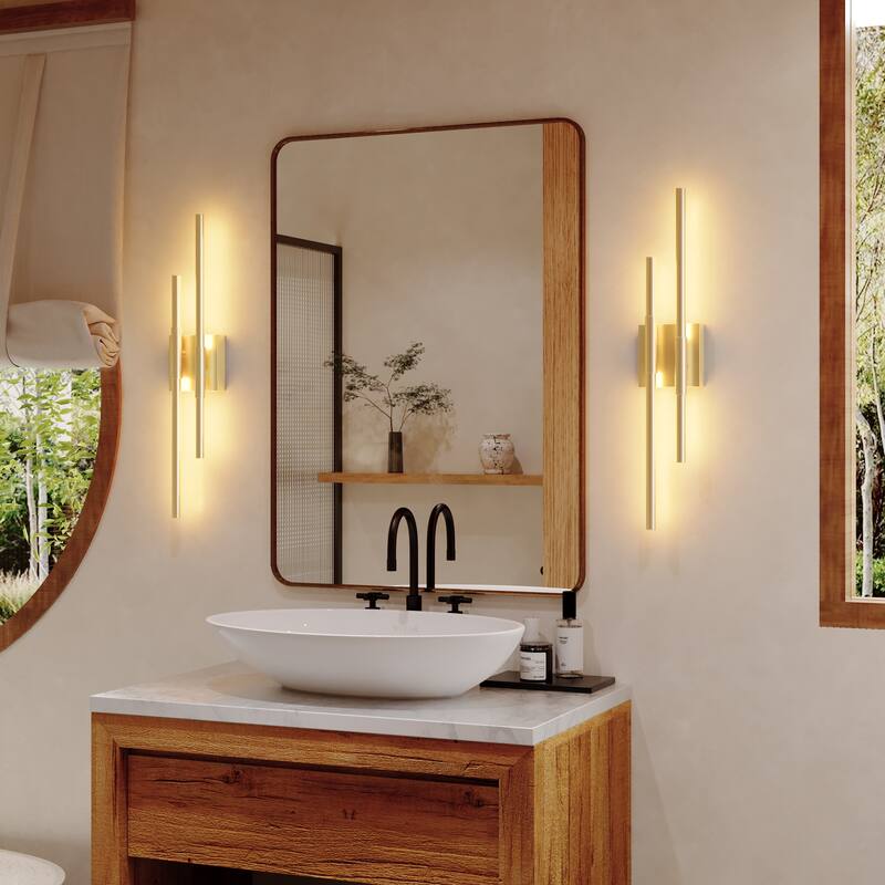 2Pack Bathroom Vanity Light 25'' LED Fixtures Over Mirror Wall Sconce